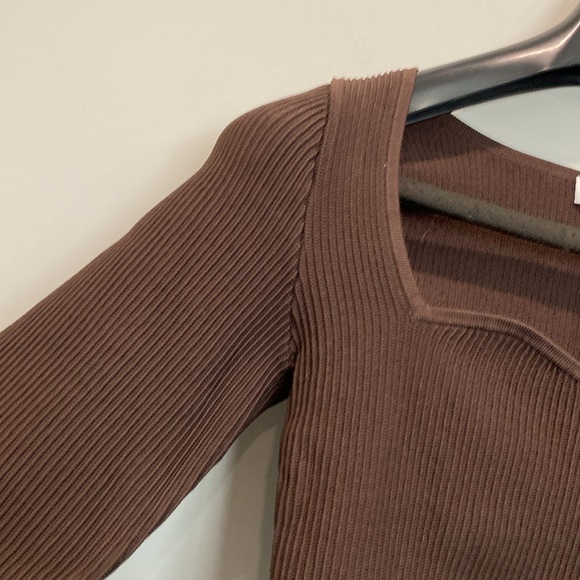 Babaton Long sleeve Top Ribbed Brown Size medium - Picture 7 of 11